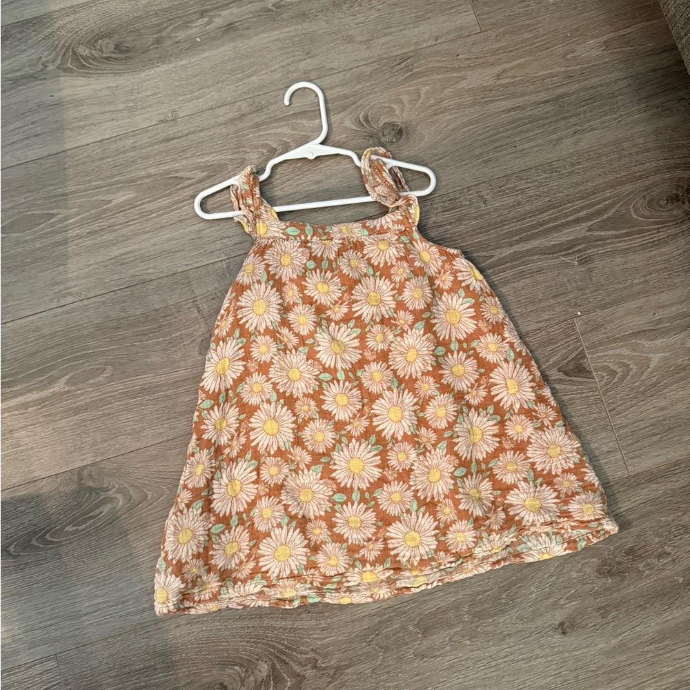 Angel Dear Floral Kids Dress - Orange and White